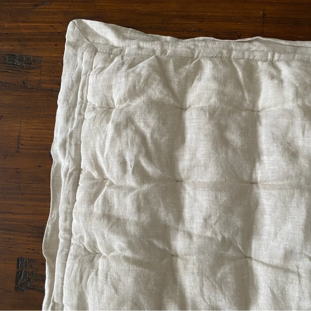 PINE CONE HILL By Annie Selke Standard‎ Linen Puff  Sham In Natural Pillowcase 1